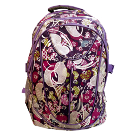 Mochila feminina lilás c/ detalhes prata<br />Ref.: 7247<br />Cx: 36