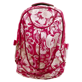 Mochila feminina florida c/ detalhes prata<br />Ref.: 7249<br />Cx: 36