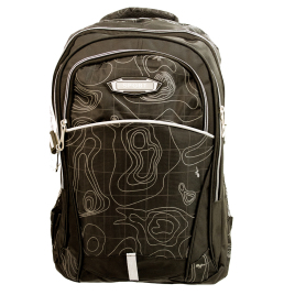 Mochila preta c/ detalhes cinza<br />Ref.: 9245<br />Cx: 36