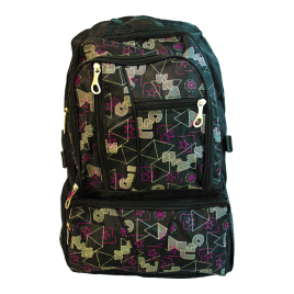 Mochila preta c/ estrelas<br />Ref.: 9252<br />Cx: 36