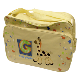 Bolsa para bebê bege com girafa<br />Ref.: B9716<br />Cx: 24