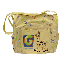 Bolsa para bebê bege com girafa<br />Ref.: B9722<br />Cx: 48